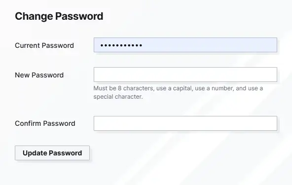 Opal Profile: Change Password in App