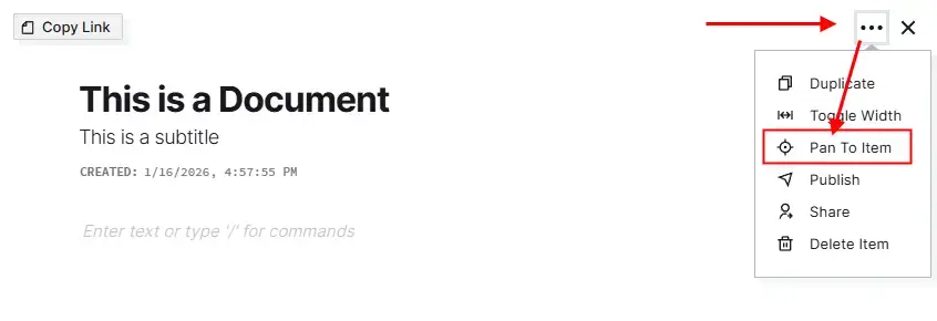 How to Navigate Opal: Pan to Item