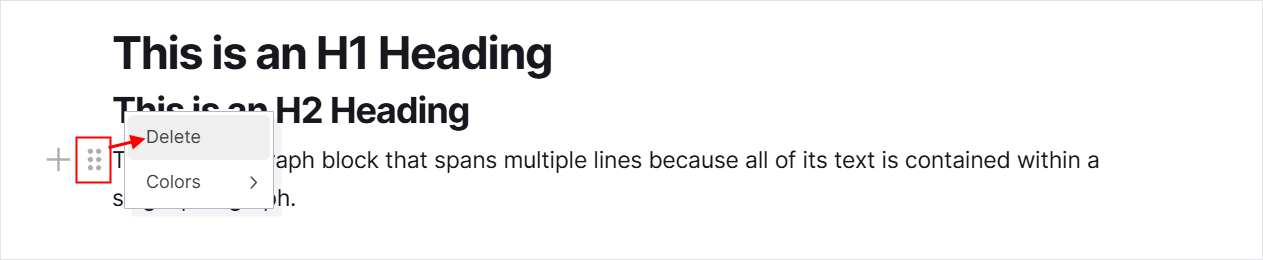The Opal Block Editor: Deleting blocks