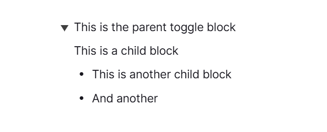 Text-Based Block Types: Toggle List Children