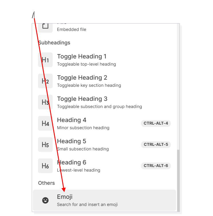 Text-Based Block Types: Select Emoji