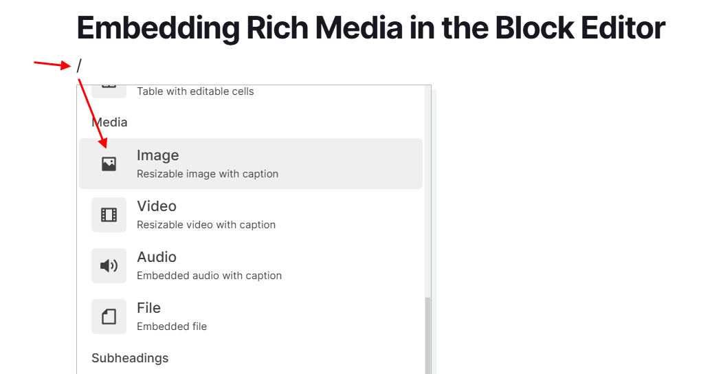 Notes with Images: Block Editor Upload Tool Selection