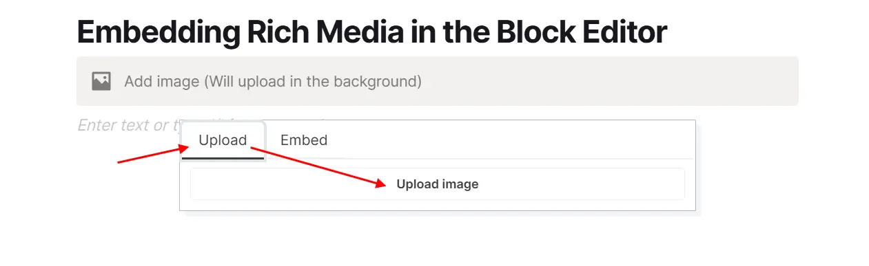 Notes with Images: Block Editor Upload - Upload Image Button