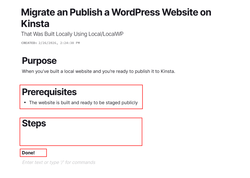 Create SOPs: Steps, Prerequisites, and Done
