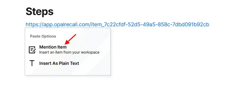 Create SOPs: Mention Item
