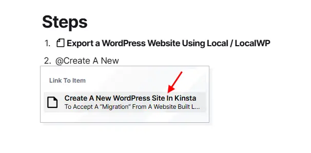 Create SOPs: Item Link Reference