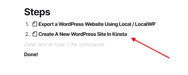 Create SOPs: Second Item Link Created