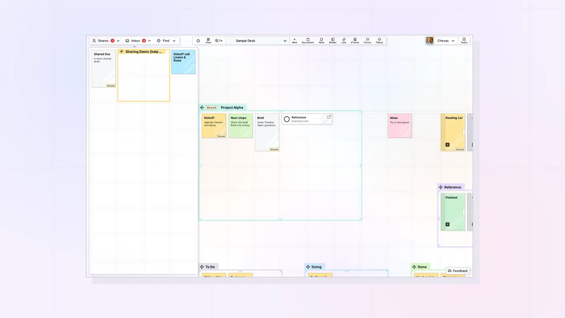 Move Items Between Workspaces: screenshot of Opal