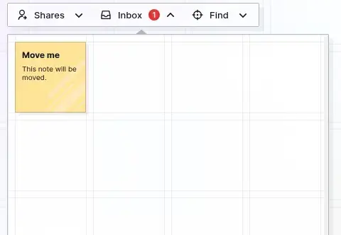 Move items between workspaces: the Business workspace selected with the Inbox panel still holding the note