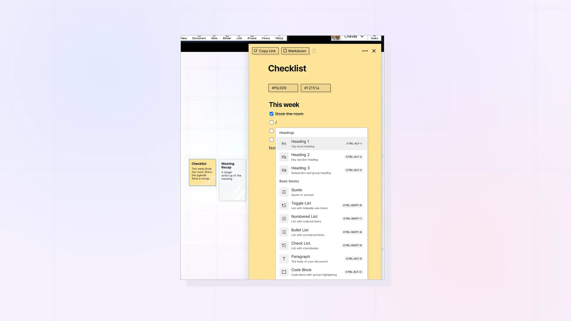 Opal Block Types Cheat Sheet: Every Block and How to Insert It: screenshot of Opal