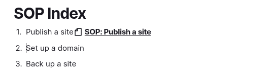 Item links: a pasted item link on a line in a document