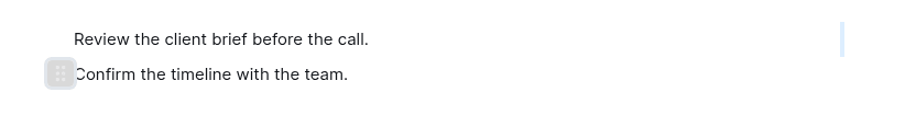 Multi-column layouts: dragging a block by its 6-dot icon toward the side of another block
