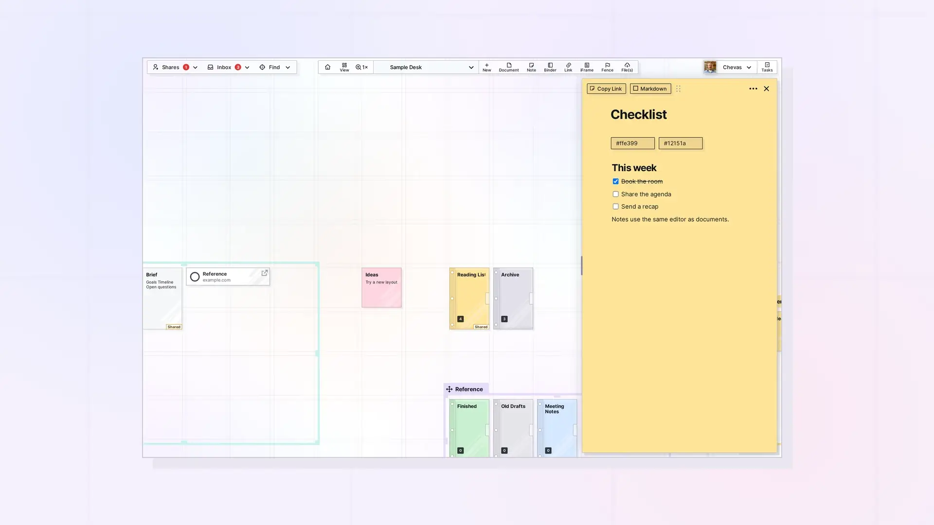 What Is a Note in Opal? Notes vs Documents: screenshot of Opal