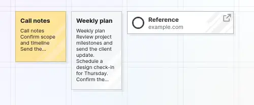 What is a note: a note on the grid next to a document for a size comparison