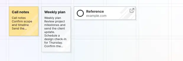 Save a link as an item: a link item on the grid