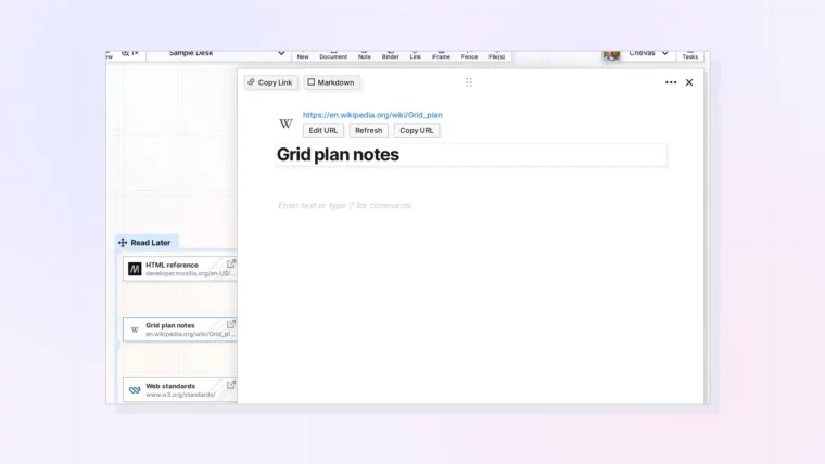 Name a Link Item: Link item page with its title ready to edit, screenshot