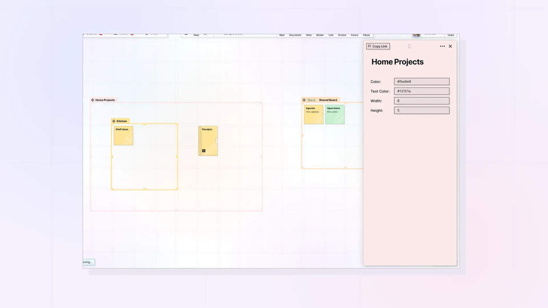 Rename and Color a Fence: Fence side panel with color fields, screenshot