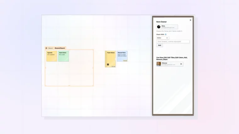 Working in a Fence Someone Shared with You: Shared fence with a teammate's items, screenshot