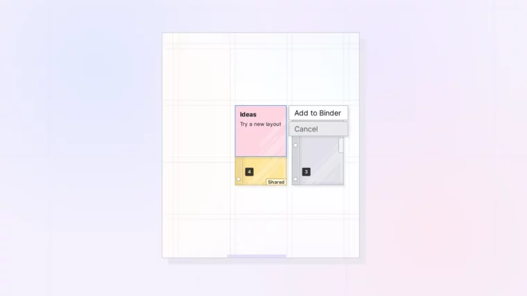 Add Items to a Binder: Add to Binder button over a binder, screenshot