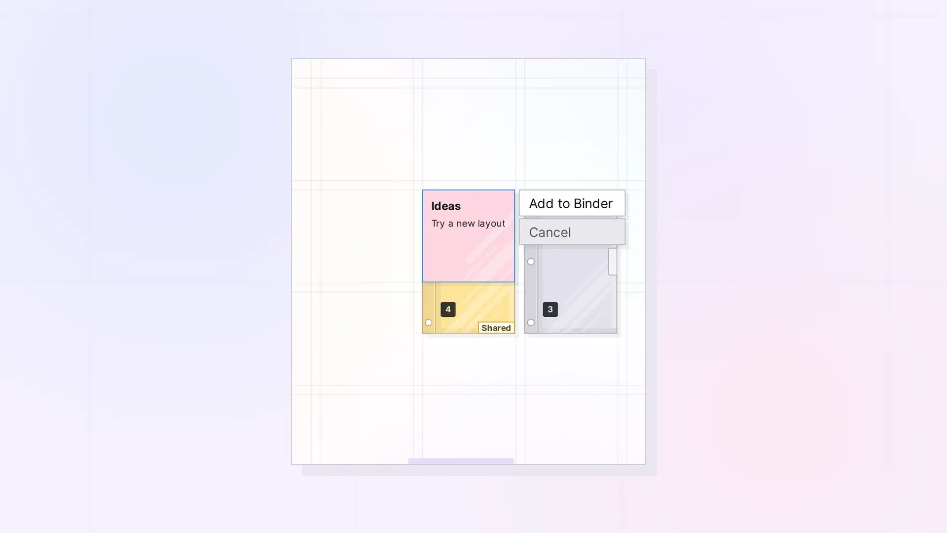 Add Items to a Binder: Add to Binder button over a binder, screenshot