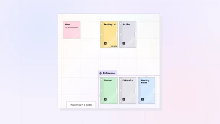 Find an Item in a Binder: Find panel locating an item in a binder, screenshot