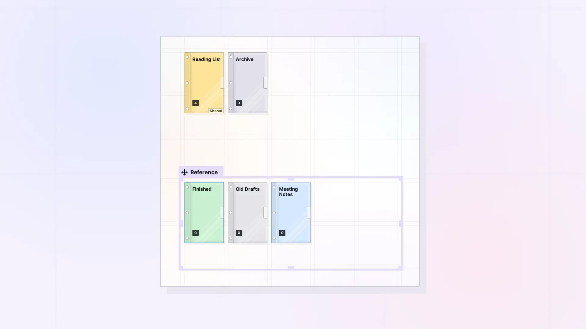 Use Binders as an Archive: Archive binders on a workspace, screenshot