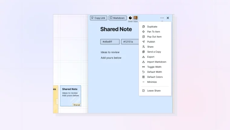 Leave Something That Was Shared with You: Leave Share in an item menu, screenshot