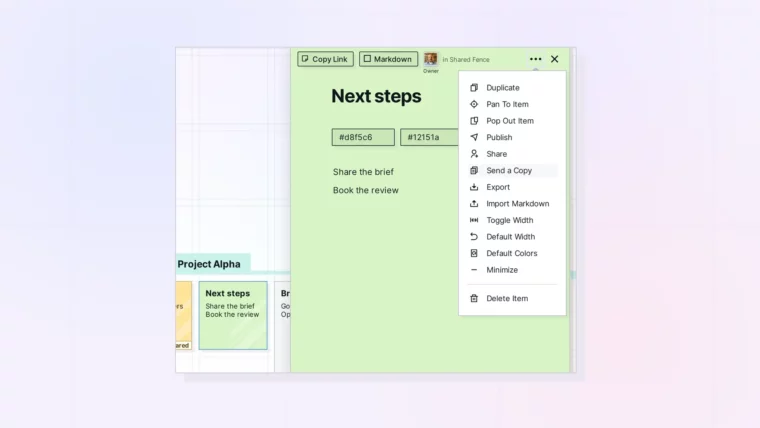 Share, Send a Copy, or Publish: Share, Send a Copy, and Publish compared, screenshot