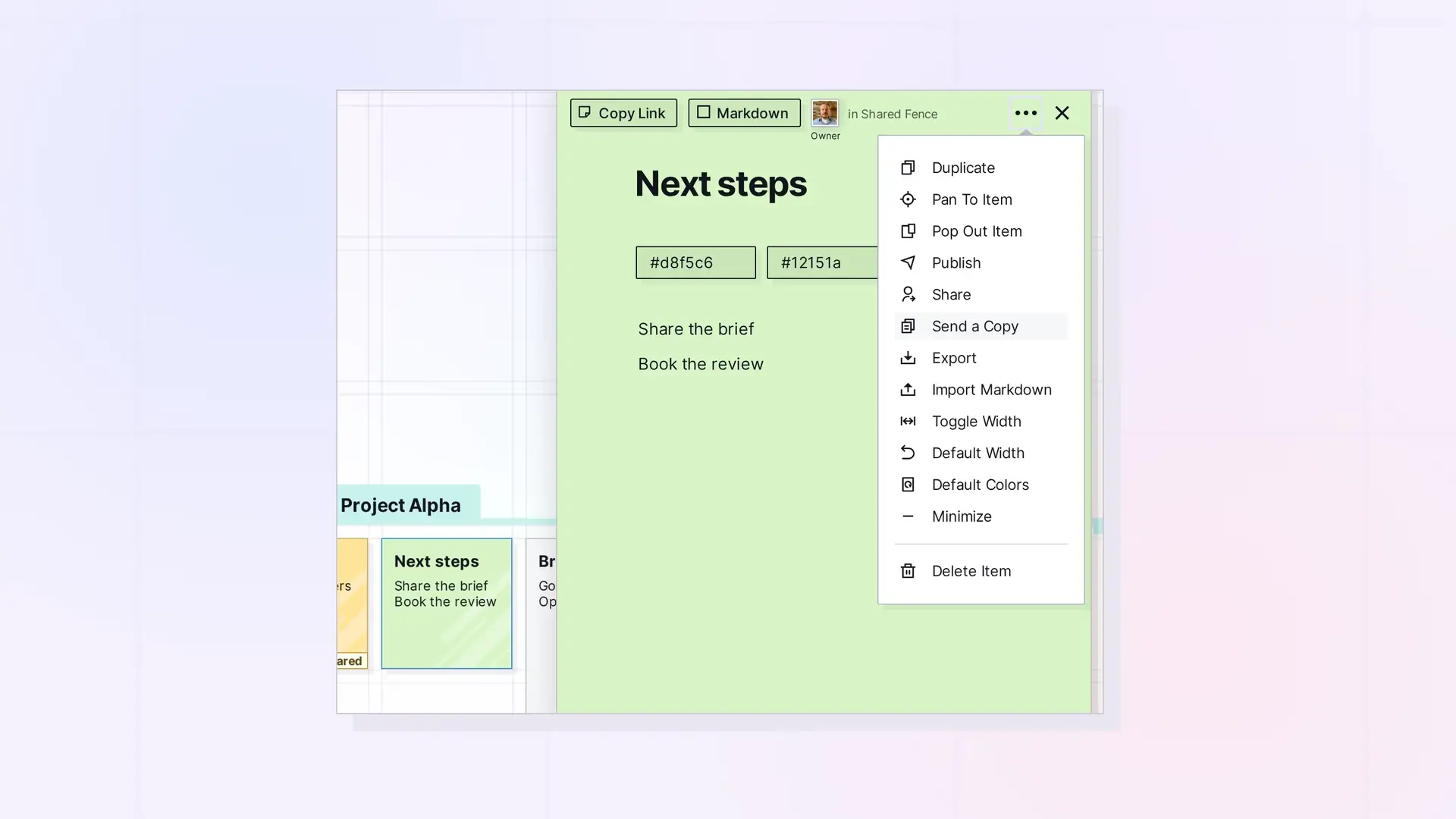 Share, Send a Copy, or Publish: Share, Send a Copy, and Publish compared, screenshot