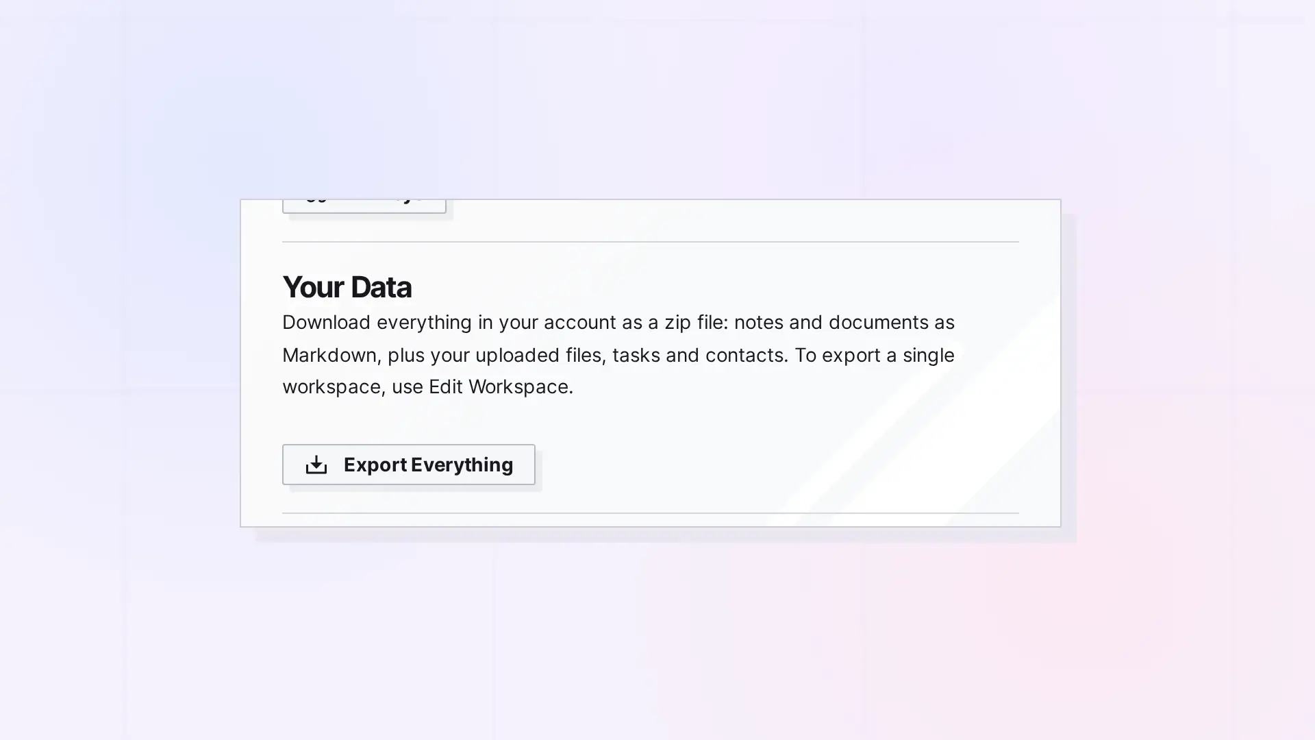 Export API: Download Your Workspaces as a Zip: screenshot of Opal