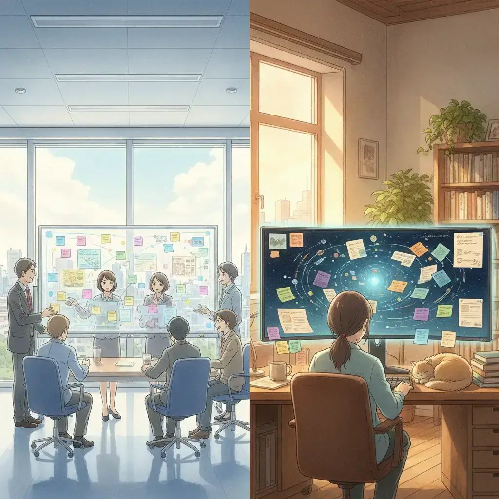 miro alternative for daily work whiteboard versus workspace