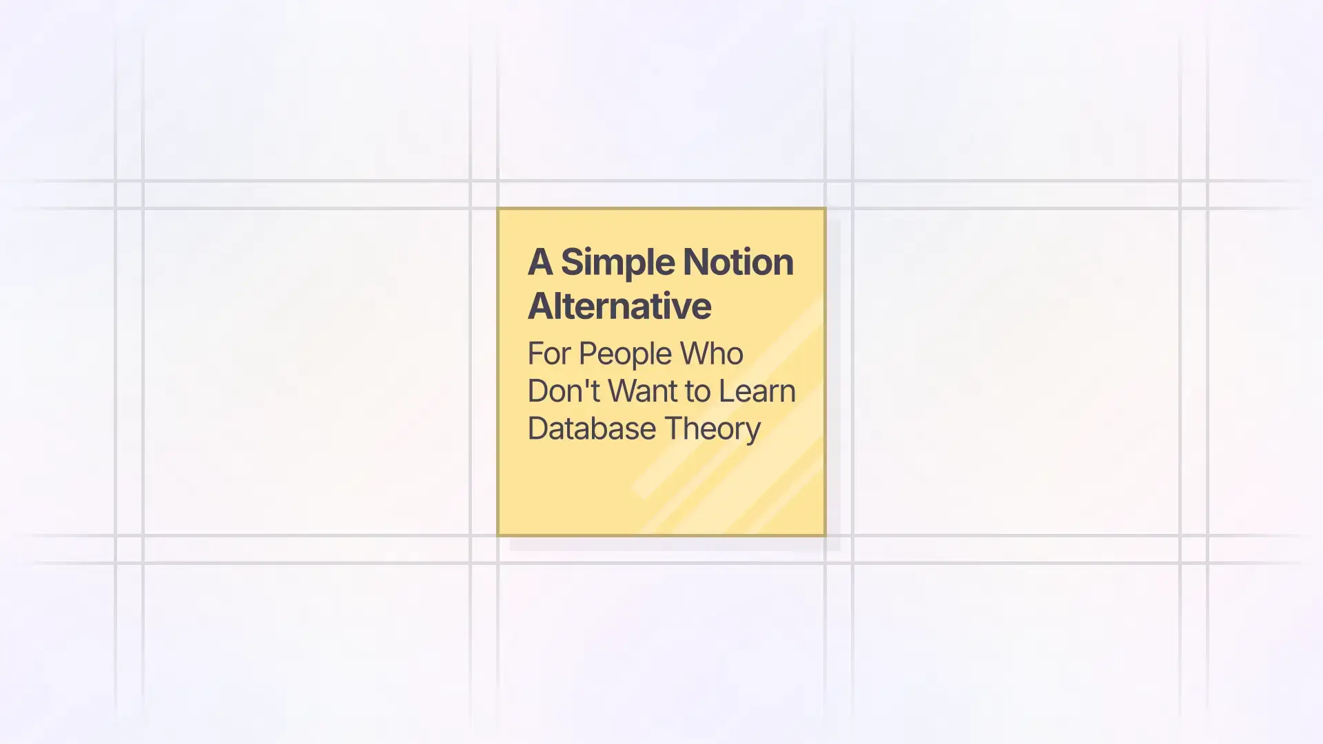 Simple Notion Alternative