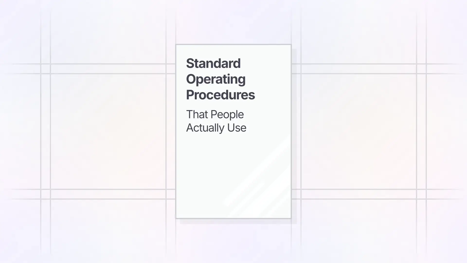 Standard Operating Procedures App