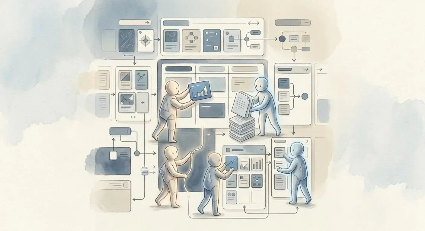 Peripheral awareness API workspace illustration showing Opal as a visual spatial memory system