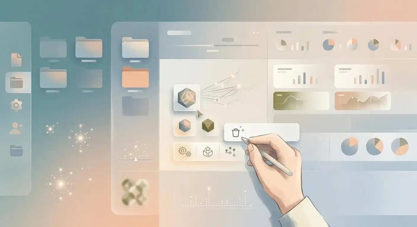 Peripheral awareness small details cleanup illustration for visual spatial memory